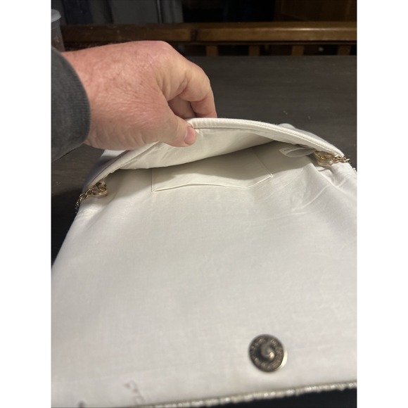 Francesca's Happily Ever After Beaded Clutch Bride Wedding Shower Handbag Purse - Picture 3 of 9